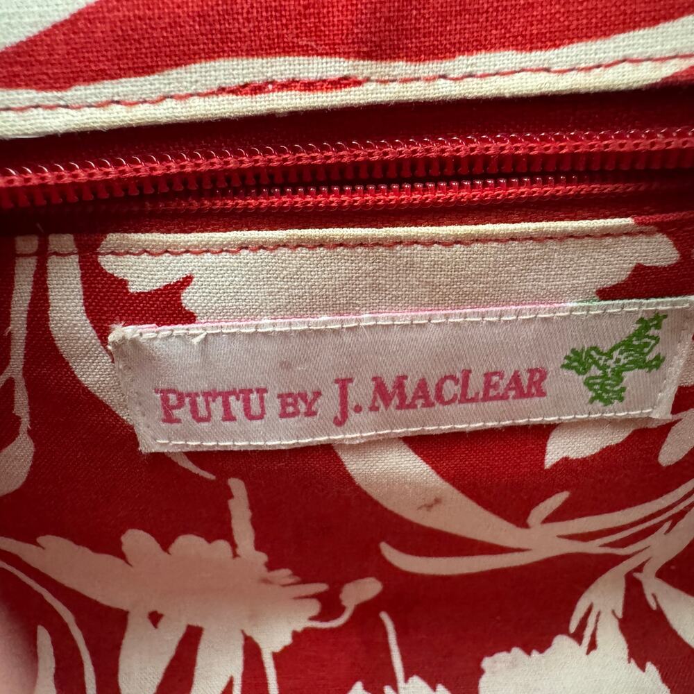Vintage PUTU BY J. MACLEAR Straw Purse Bamboo Handles Summer Vacation Resort - Picture 8 of 11